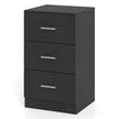 Sängbord – sängskåp byrå med lådor spånskiva – 3 38 x 67 x 35 cm – Svart
