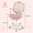 Höjjusterbart – barnskrivbord + barnroterbar stol set, – . – Rosa