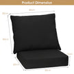 Trädgårdsmöbeldynor: – Sittdyna + Ryggdyna Svarta trädgårdsstolsdynor – 60 x 60 x 15 cm 60 x 40 x 20 cm – Svart
