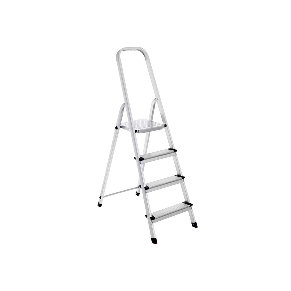 Haushaltsradder - 4 Level - Aluminium - Anti -Slip - Silber