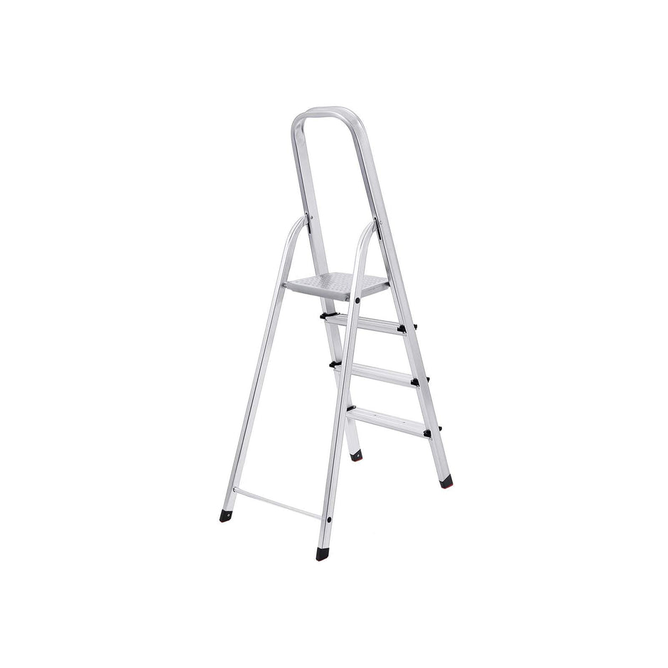 Haushaltsradder - 4 Level - Aluminium - Anti -Slip - Silber