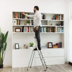 Haushaltsradder - 4 Level - Aluminium - Anti -Slip - Silber