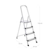 Haushaltsradder - 4 Level - Aluminium - Anti -Slip - Silber