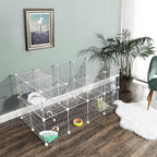 Tierkäfig - Zaun für Kaninchen/Hamster/Meerschweinchen - Silber