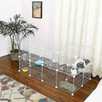 Tierkäfig - Zaun für Kaninchen/Hamster/Meerschweinchen - Silber