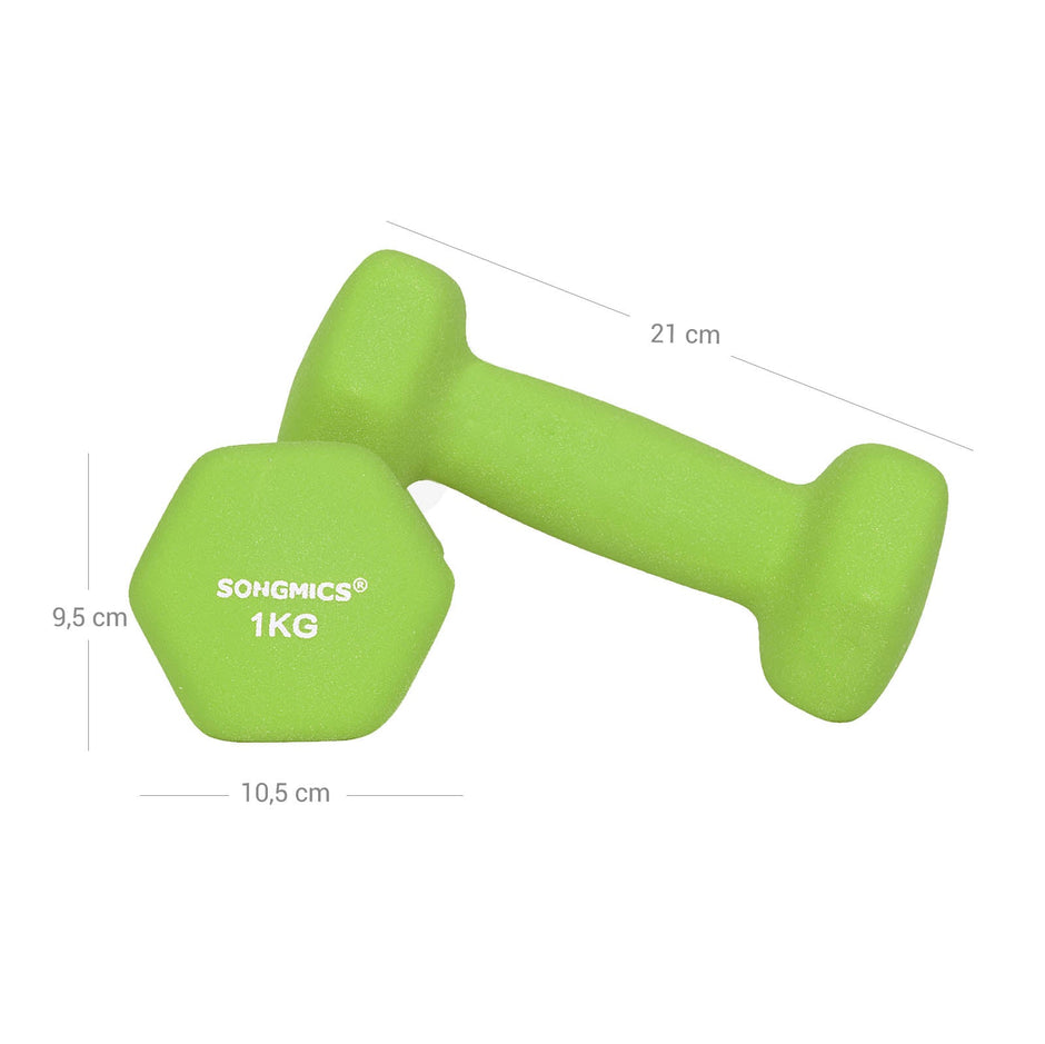 Halter -Set - 6 Hanteln mit Standard - 2 x 1 kg, 2 x 2 kg, 2 x 3 kg