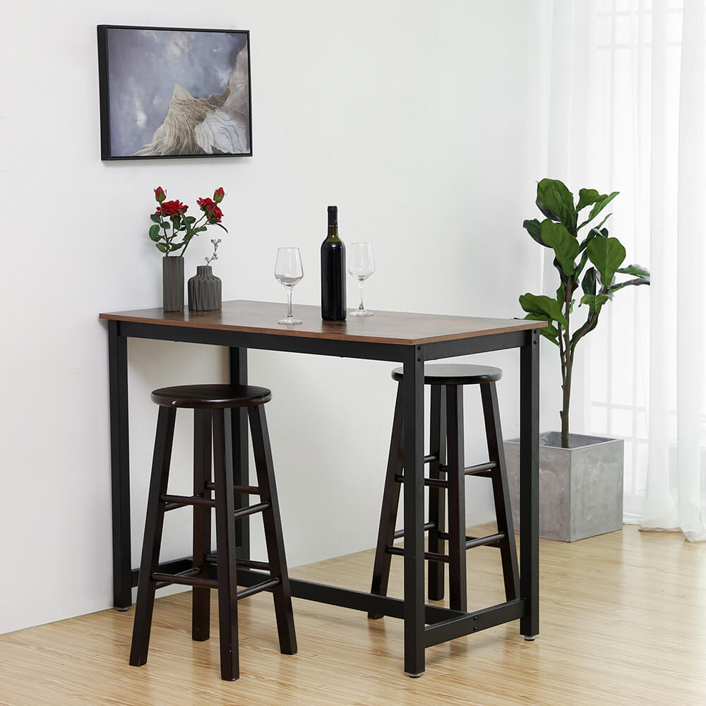 Bar Tisch - Küchentisch - Industrielles Design - Braun/Schwarz
