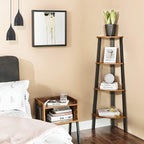 Eckschrank - Eckbrett - Industriedesign - Leiter Rack - Dunkelbraun