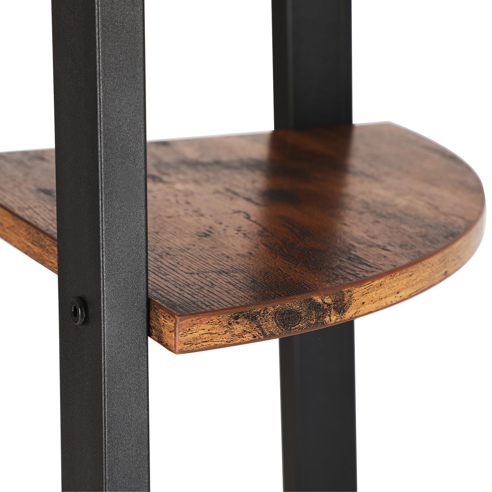 Eckschrank - Eckbrett - Industriedesign - Leiter Rack - Dunkelbraun