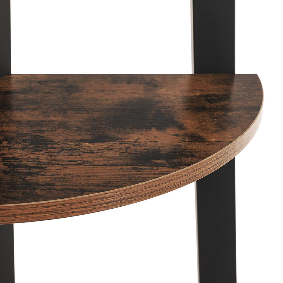 Eckbuchregal - 5 Regale - Leiterständer - Industrial - Metallrahmen