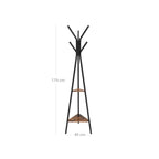 Coat Rack - Baumform - mit 2 Regalen - industrielles Design