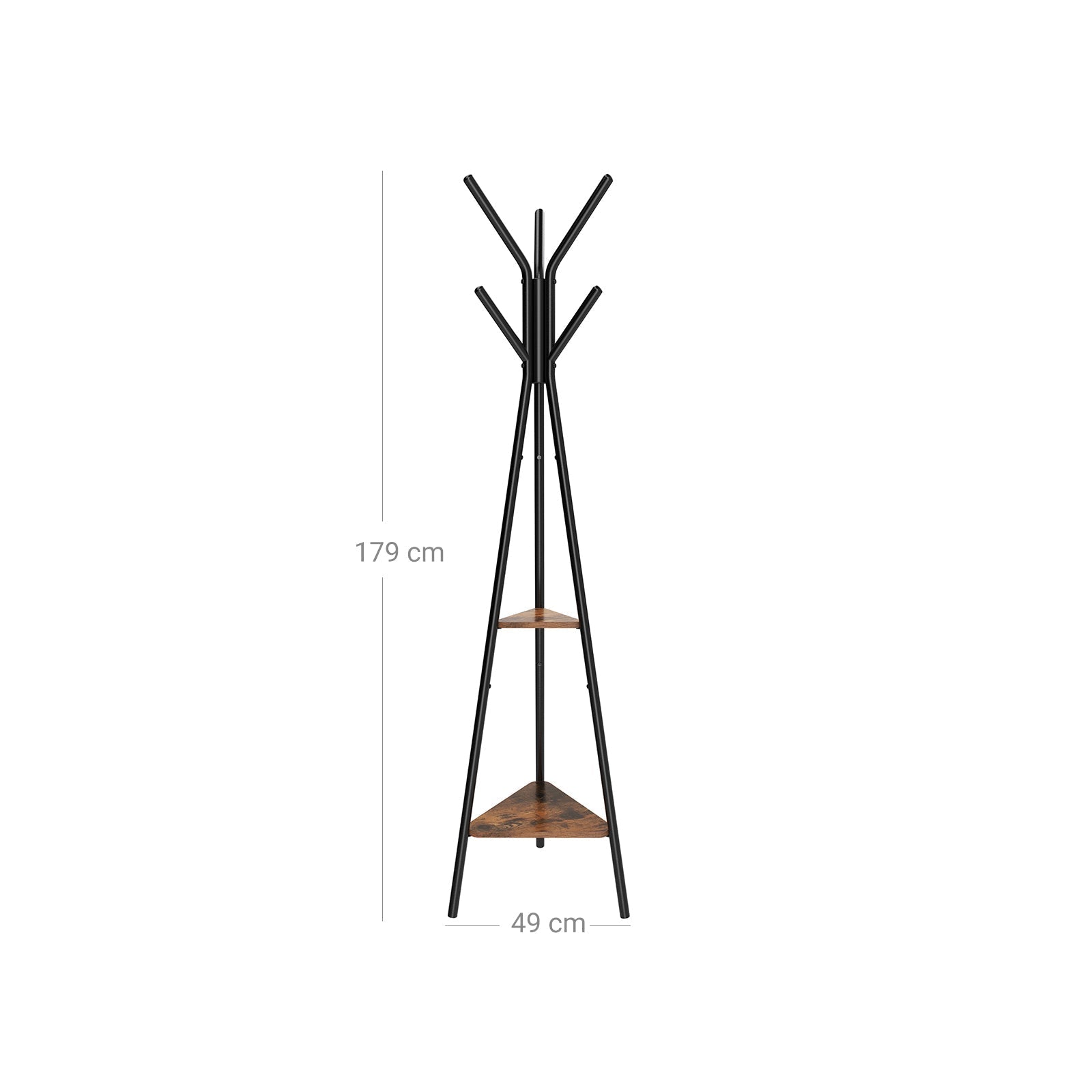 Coat Rack - Baumform - mit 2 Regalen - industrielles Design