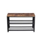 Schuhbank - 2 Regale - 73 x 30 x 45 cm - braun/schwarz