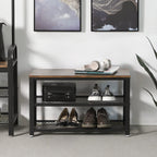 Schuhbank - 2 Regale - 73 x 30 x 45 cm - braun/schwarz