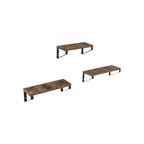 Wandregale Set von 3 - schwimmende Bretter - Industrielles Design - Brown