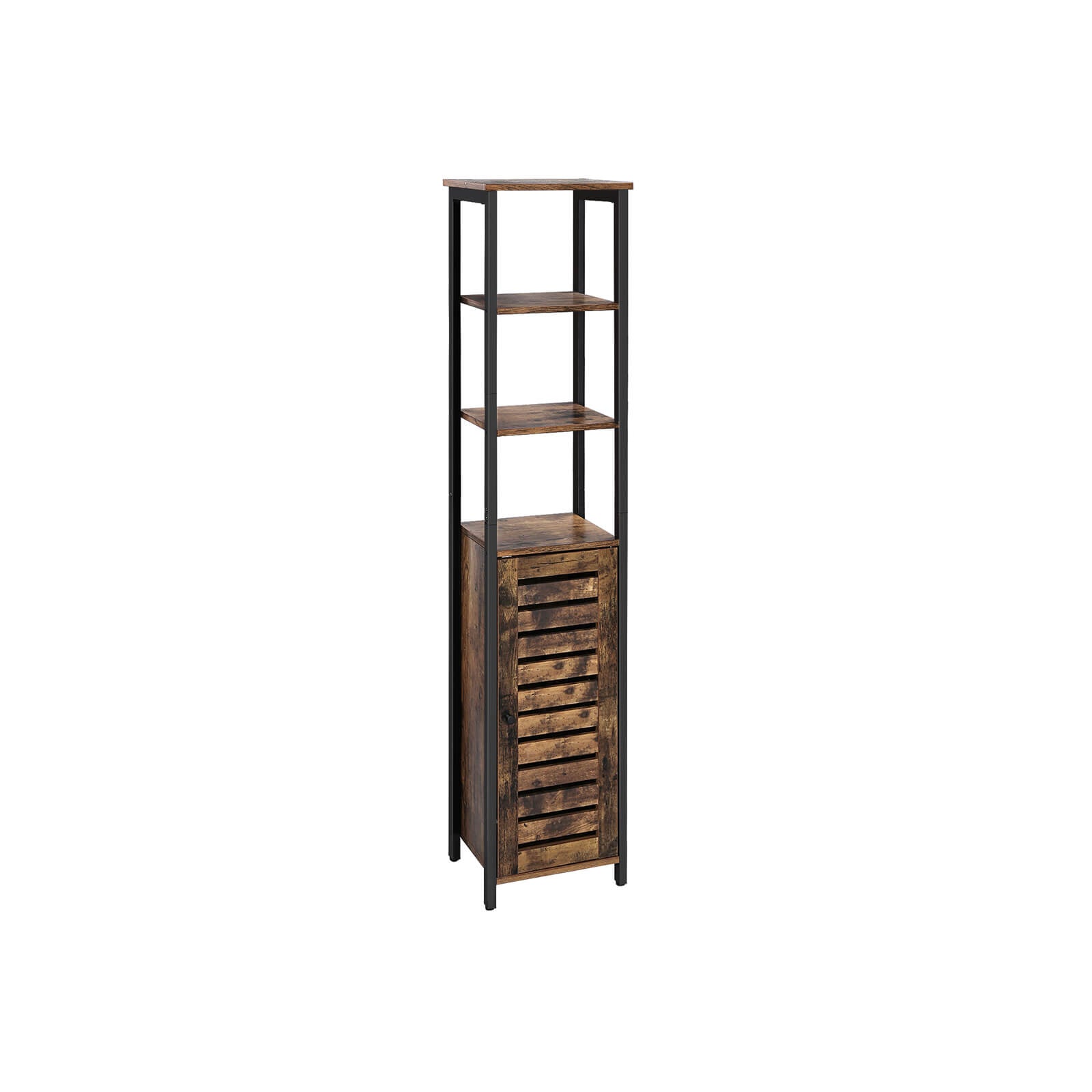 Küchenschrank - schmaler Lagerschrank mit 3 Racks - Industriedesign - Brown