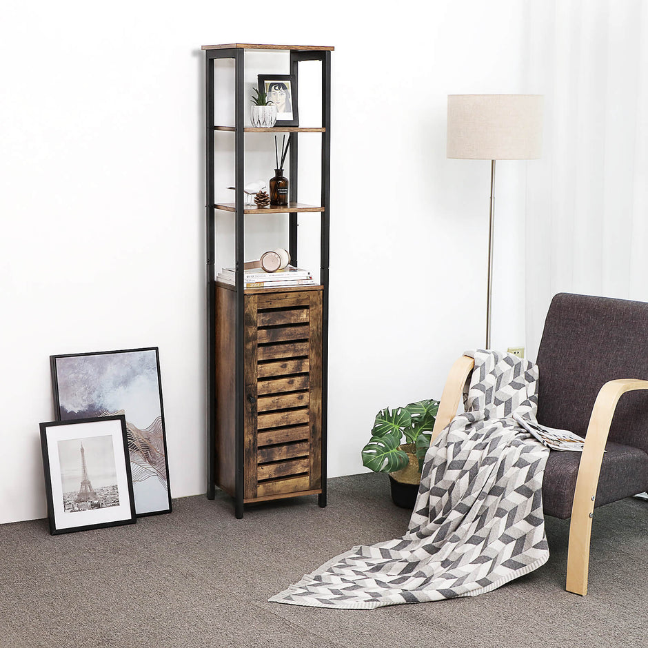 Küchenschrank - schmaler Lagerschrank mit 3 Racks - Industriedesign - Brown