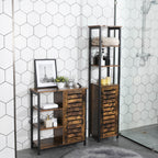 Küchenschrank - schmaler Lagerschrank mit 3 Racks - Industriedesign - Brown