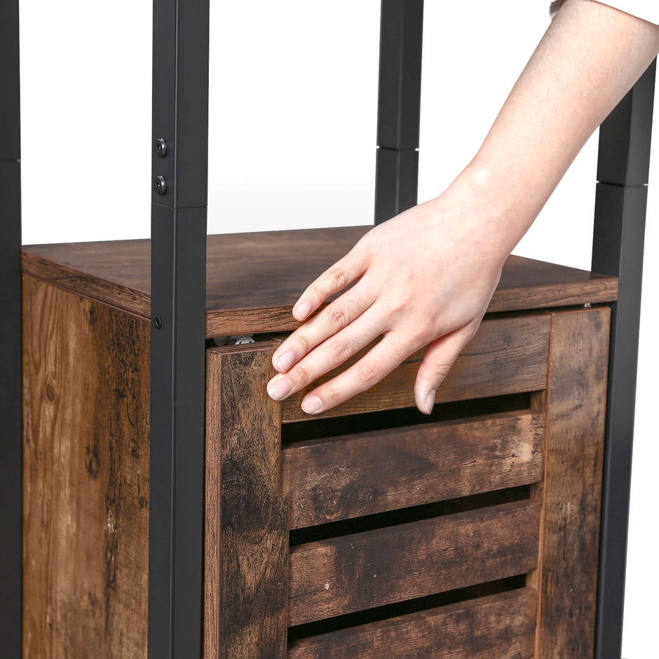 Küchenschrank - schmaler Lagerschrank mit 3 Racks - Industriedesign - Brown