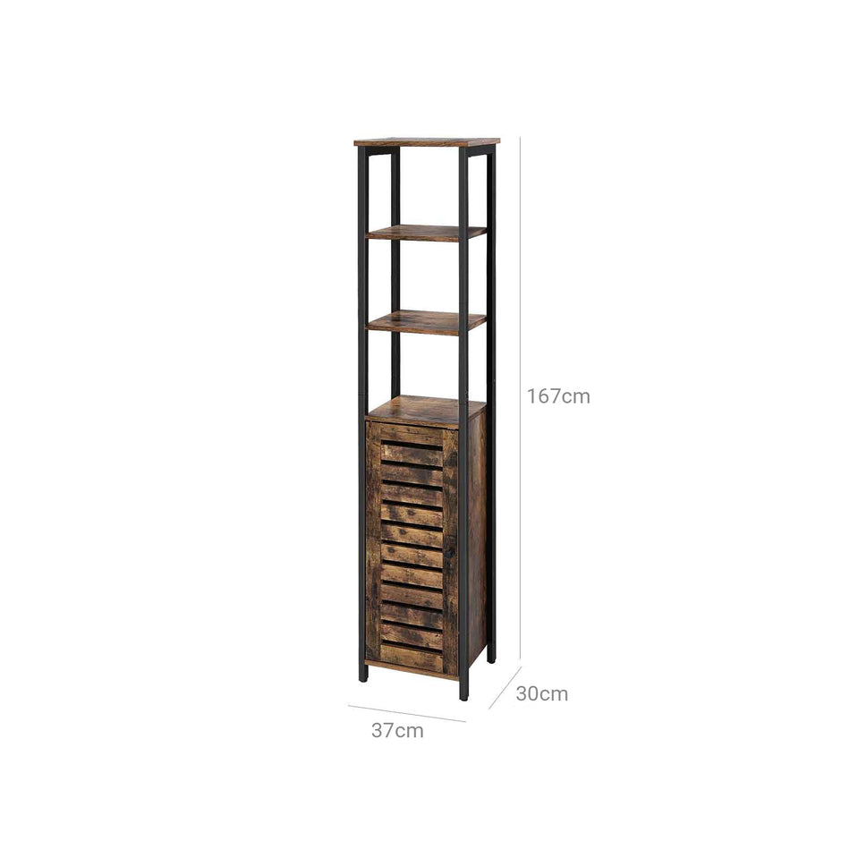 Küchenschrank - schmaler Lagerschrank mit 3 Racks - Industriedesign - Brown