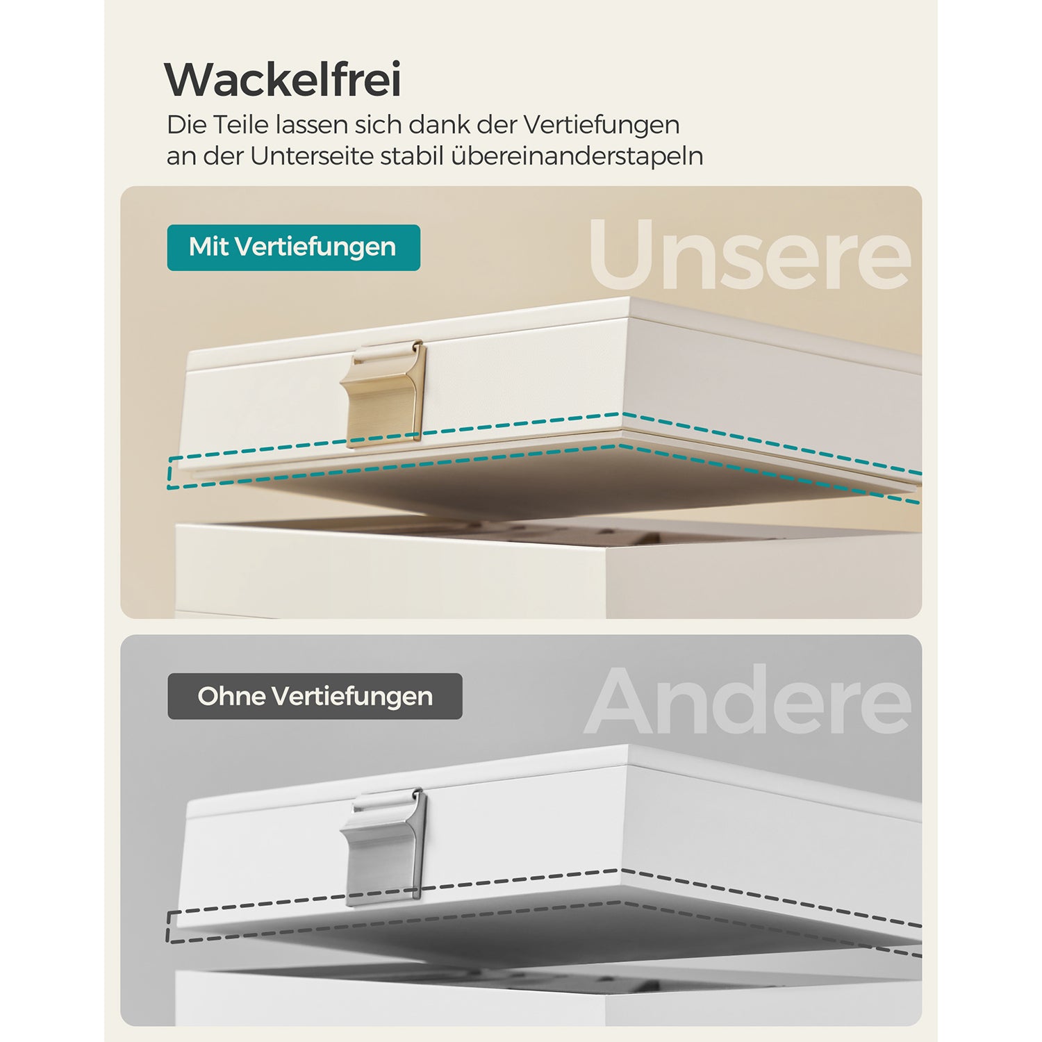 Stapelbare Schmuckschatulle - 4 Level
