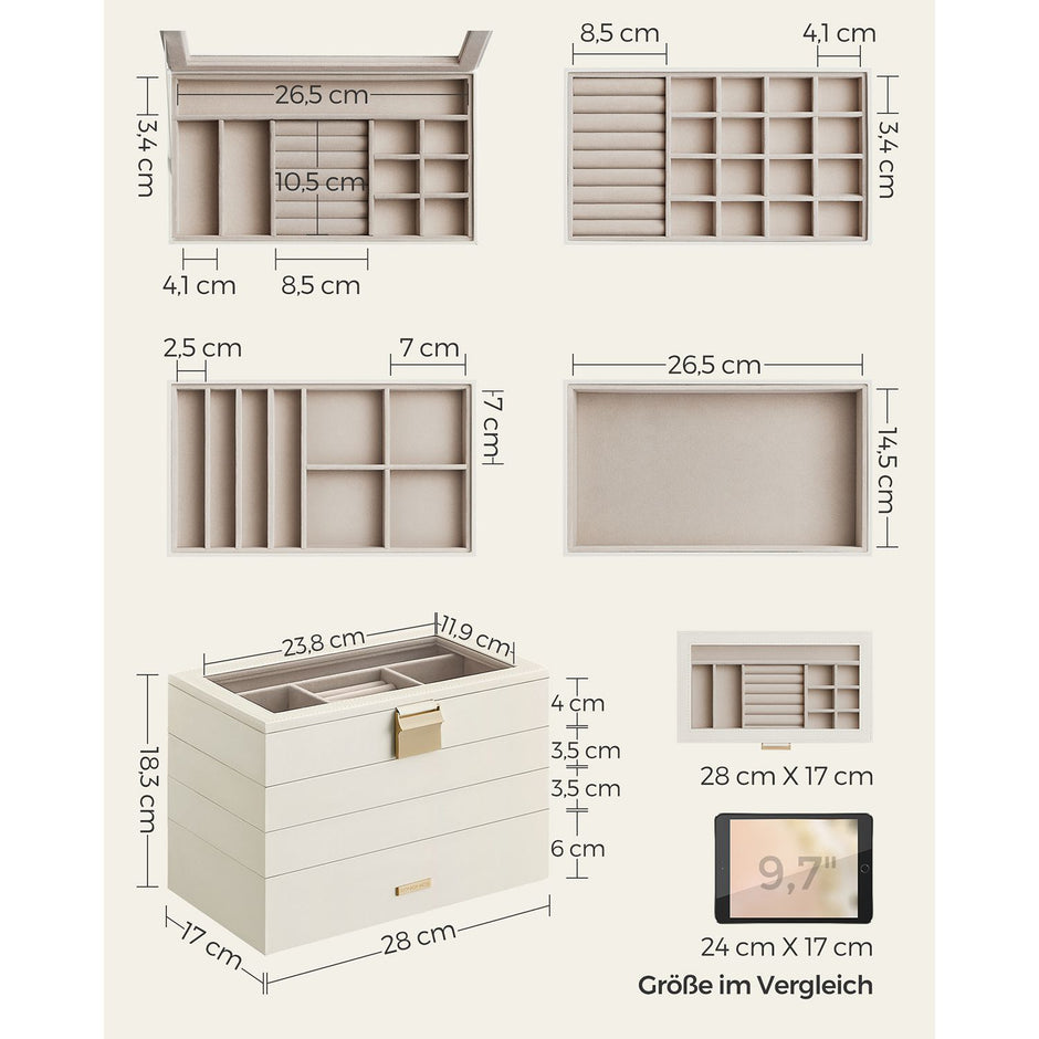 Stapelbare Schmuckschatulle - 4 Level