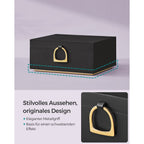 Schmuckschachtel - 2 Level - Handle - Flexible Schmucktablett - Schwarz