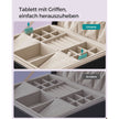 Juwelierschachtel - 2 Level - mit Griff - Flexible Schmucktablett - Schwarz