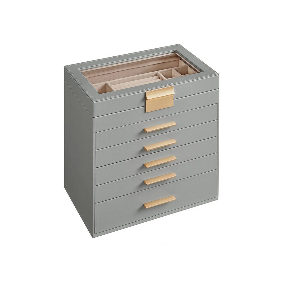 Schmuckschachtel-5 Schubladen-Modern-Bosgroen-Goud