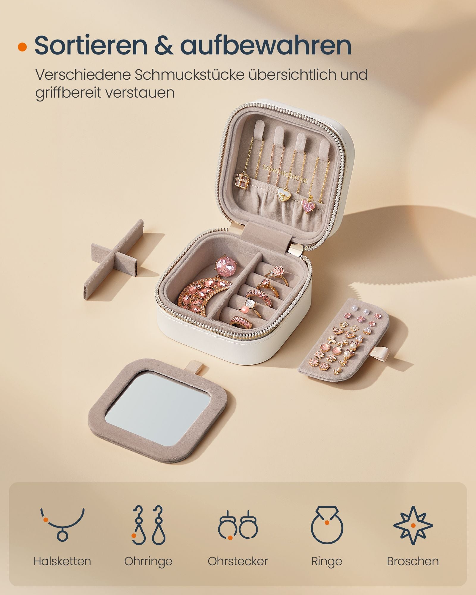 Songmics Home Anah Kollektion - Schmuckschachteln Wolk White