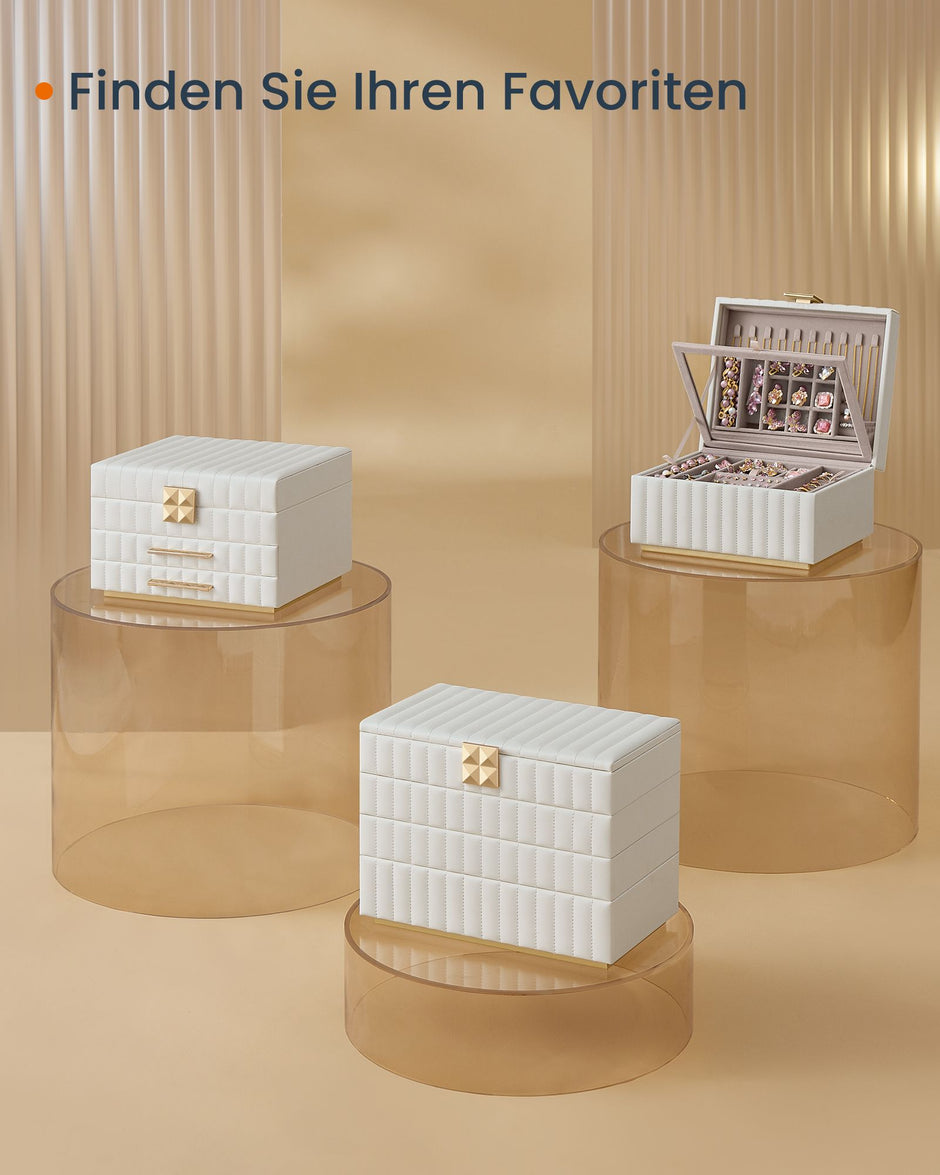 Anah -Kollektion Schmuckschachtel 2 Level mit Spiegel