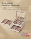 Songmics Home Anah Collection - Schmuckschachteln mit Mirror 3 Levels Wolkwit