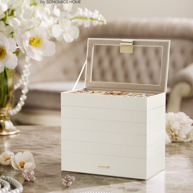 Schmuckschachtel - 6 Level - Weiß