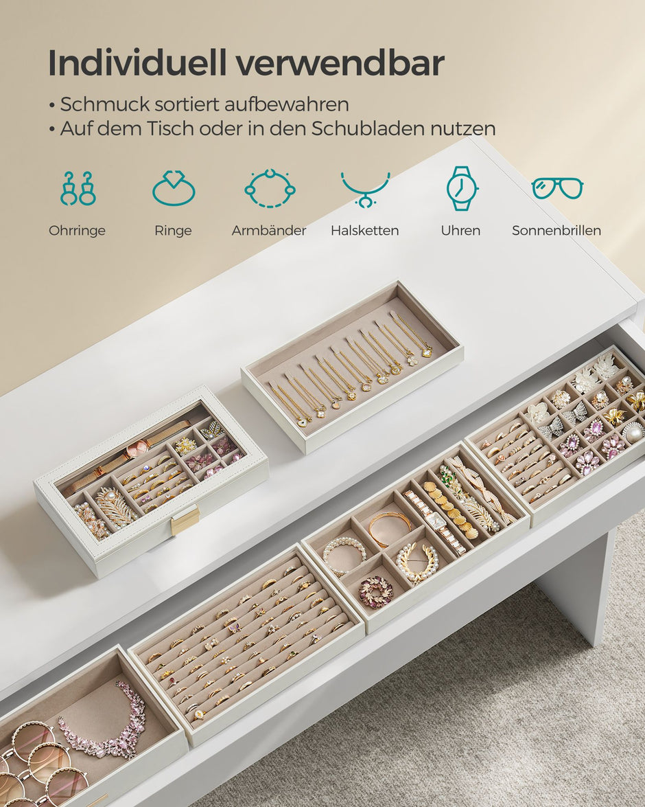 Schmuckschachtel - 6 Level - Weiß
