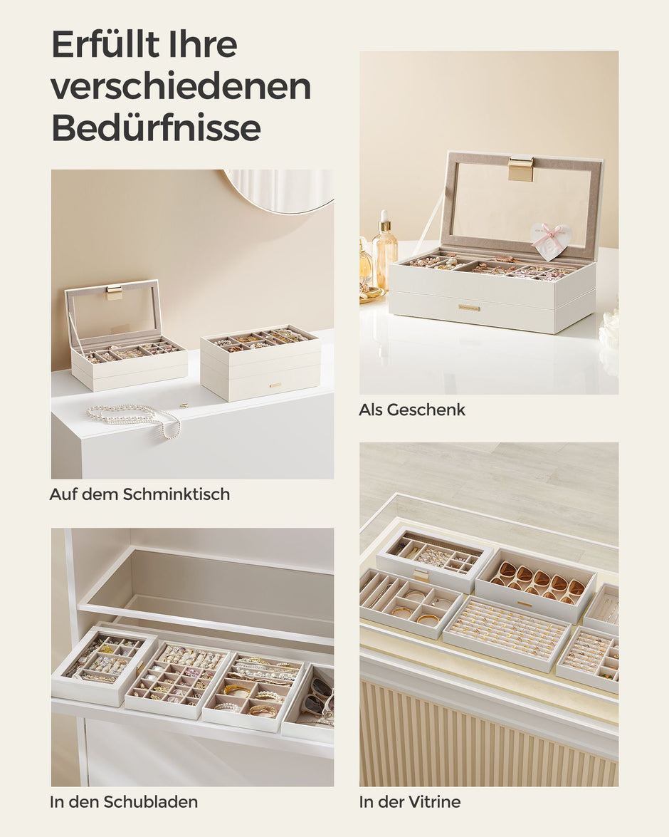 Schmuckschachtel - 6 Level - Weiß