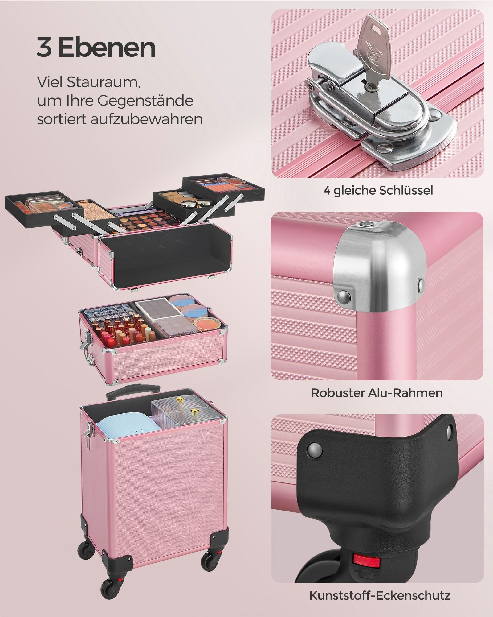 Kosmetischer Stamm-3-in-1-Make-up-Fallpastel rosa