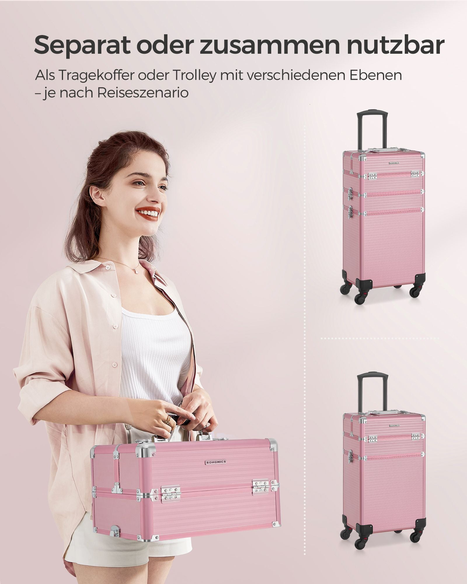 Kosmetischer Stamm-3-in-1-Make-up-Fallpastel rosa