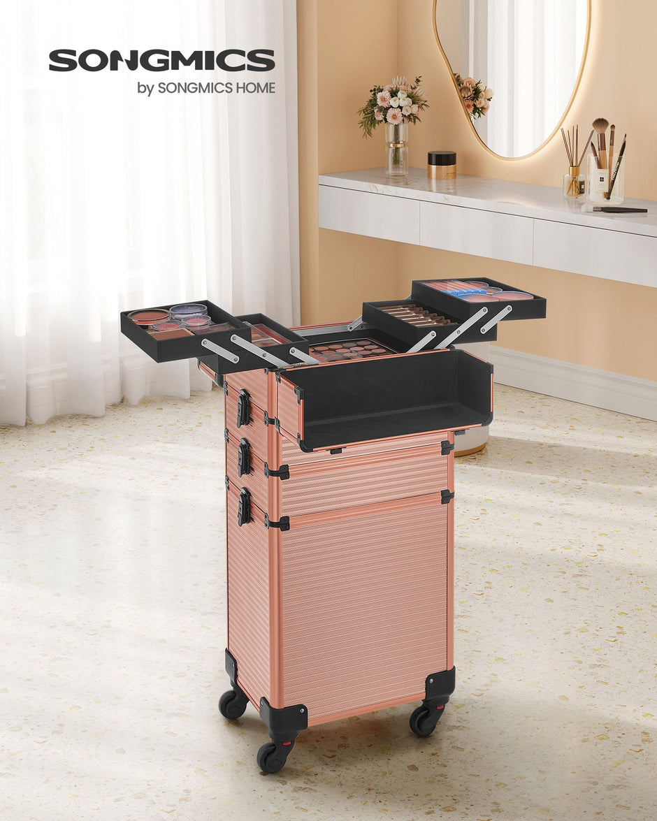 Kosmetischer Stamm-4-in-1-Make-Up Case-Champagne Gold