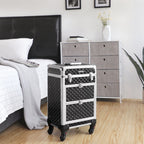 Make -up Koffer - Professioneller Trolley - Friseurkoffer mit 4 Rädern - Schwarz