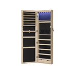 Schmuckschrank - Hängen - mit LED -Beleuchtung - Türmontage - Schwarz