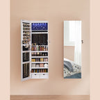 Schmuckschrank - Hanging Spiegelschrank - mit LED -Beleuchtung - Weiß
