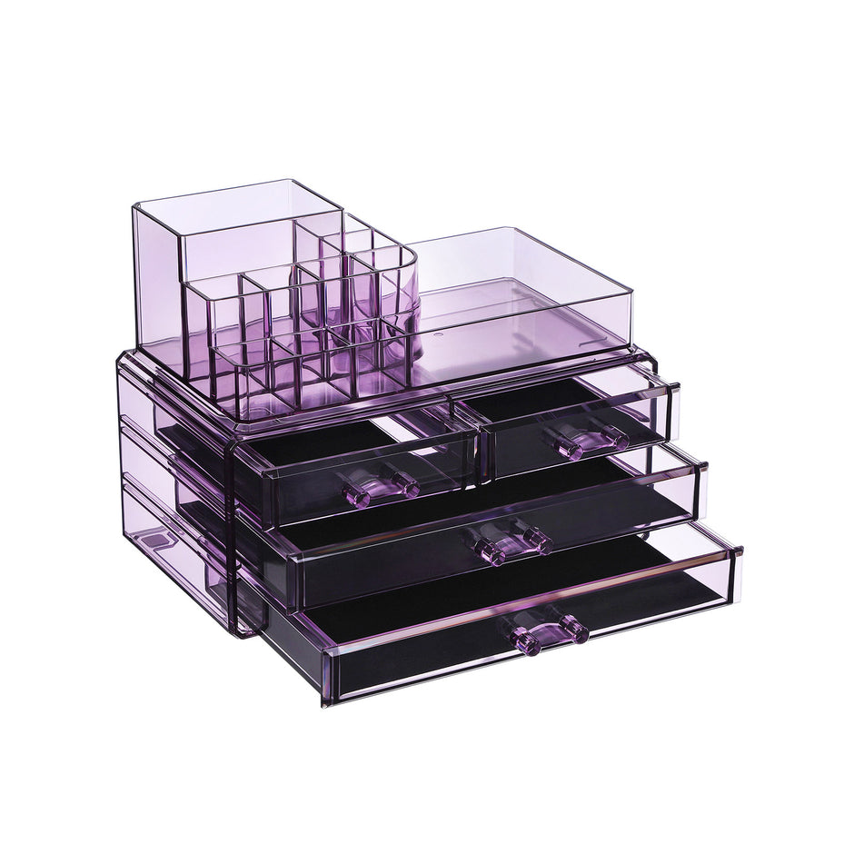 Kosmetischer Organizer - mit Schubladen - Lavendelfarbe