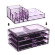 Kosmetischer Organizer - mit Schubladen - Lavendelfarbe