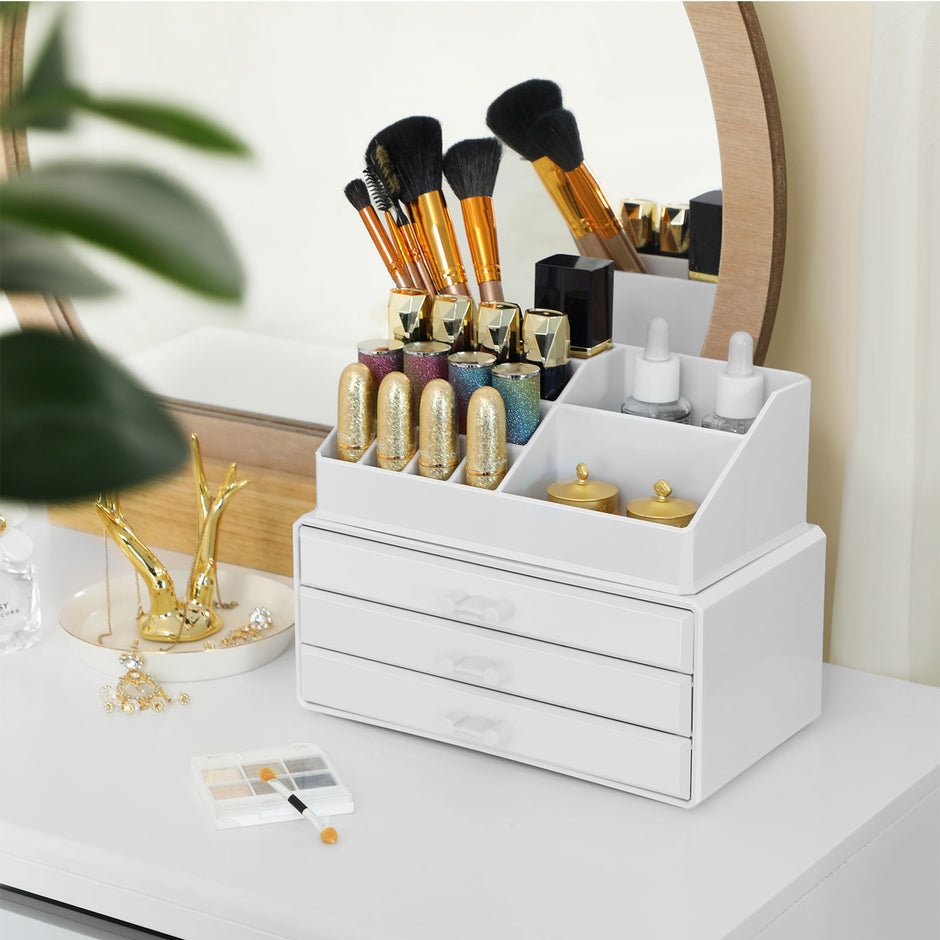 Make-up-Organisator-weißes Acryl