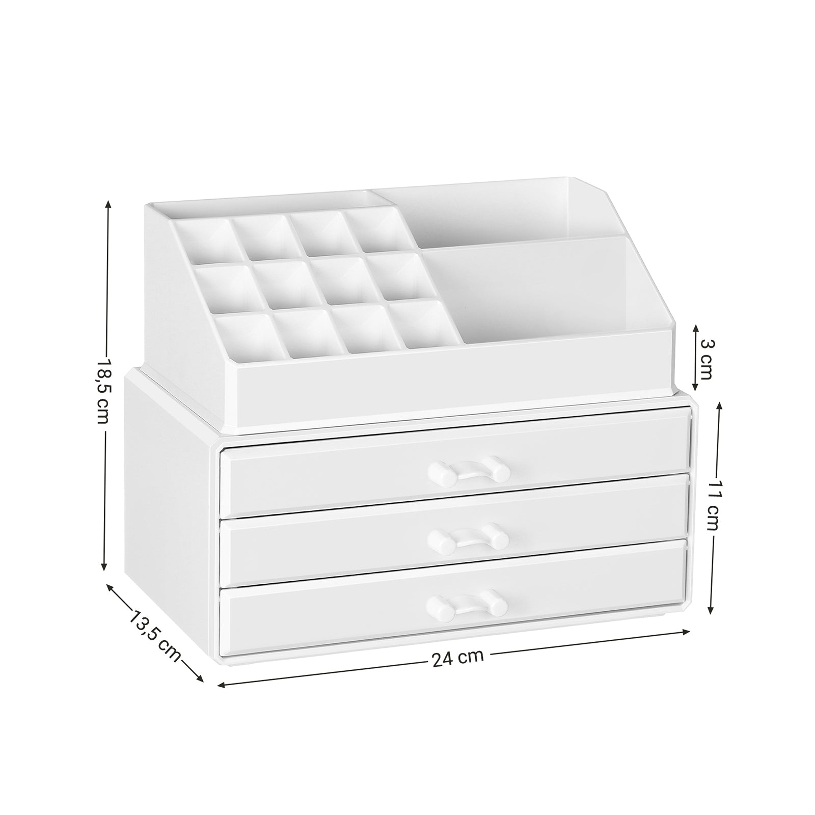 Make-up-Organisator-weißes Acryl