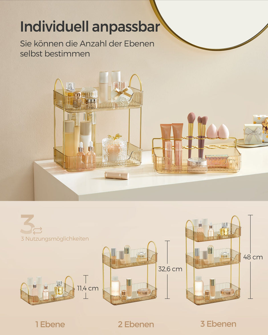 Make-up Organizer-Rektular-Gift-Ideenchampagne Gold