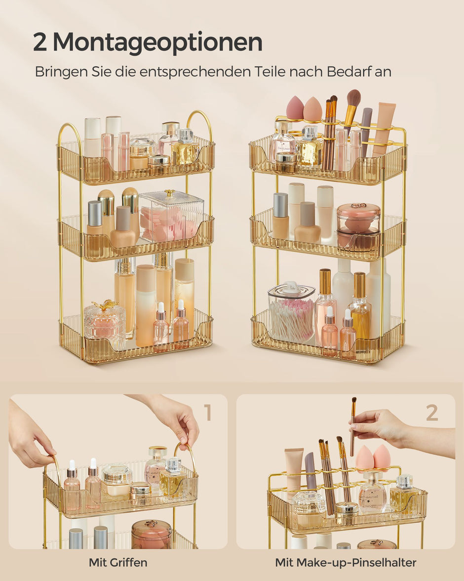 Make-up Organizer-Rektular-Gift-Ideenchampagne Gold