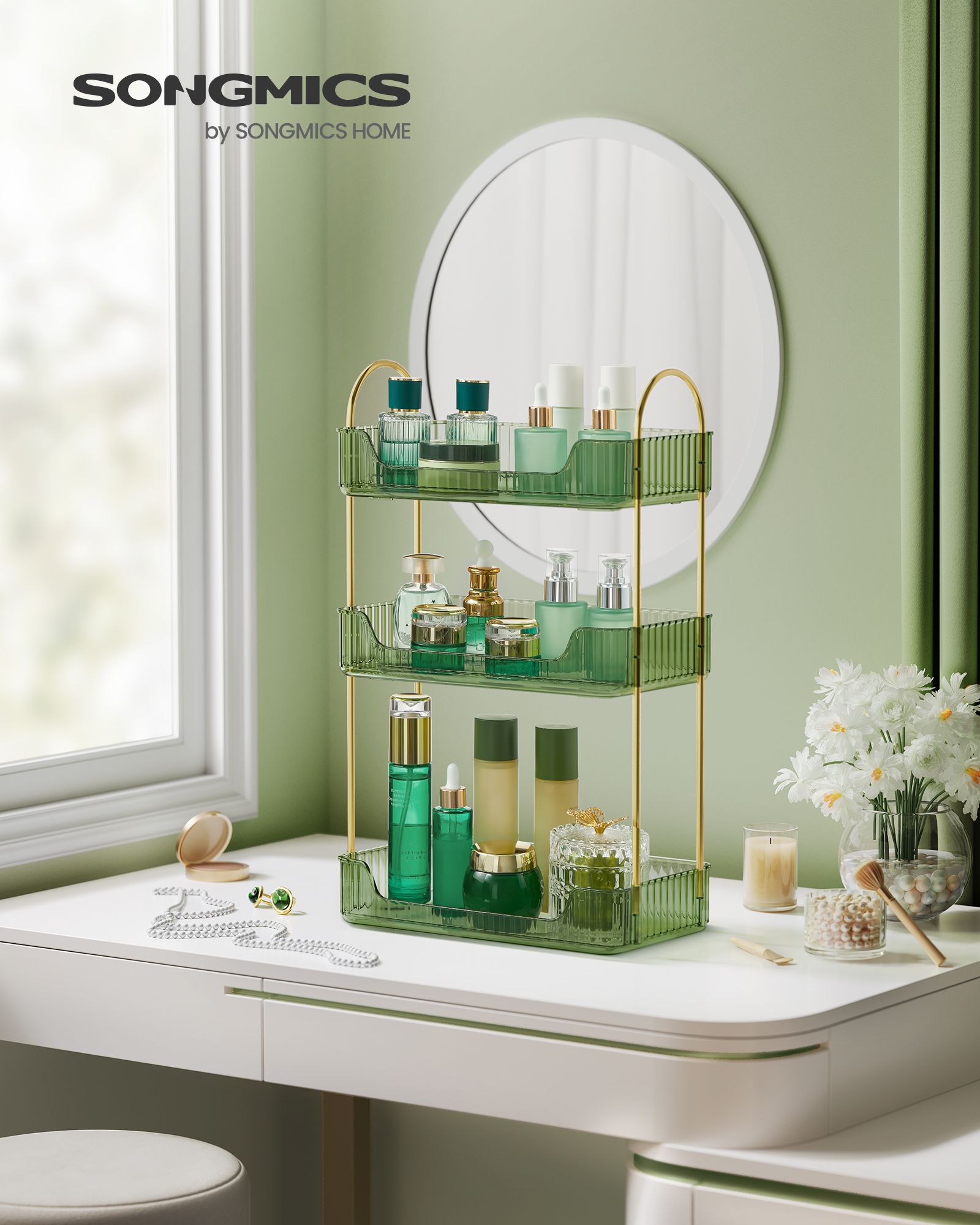 Make-up Organizer-for-Schminktisch-Gift-Ideenlichtgrün