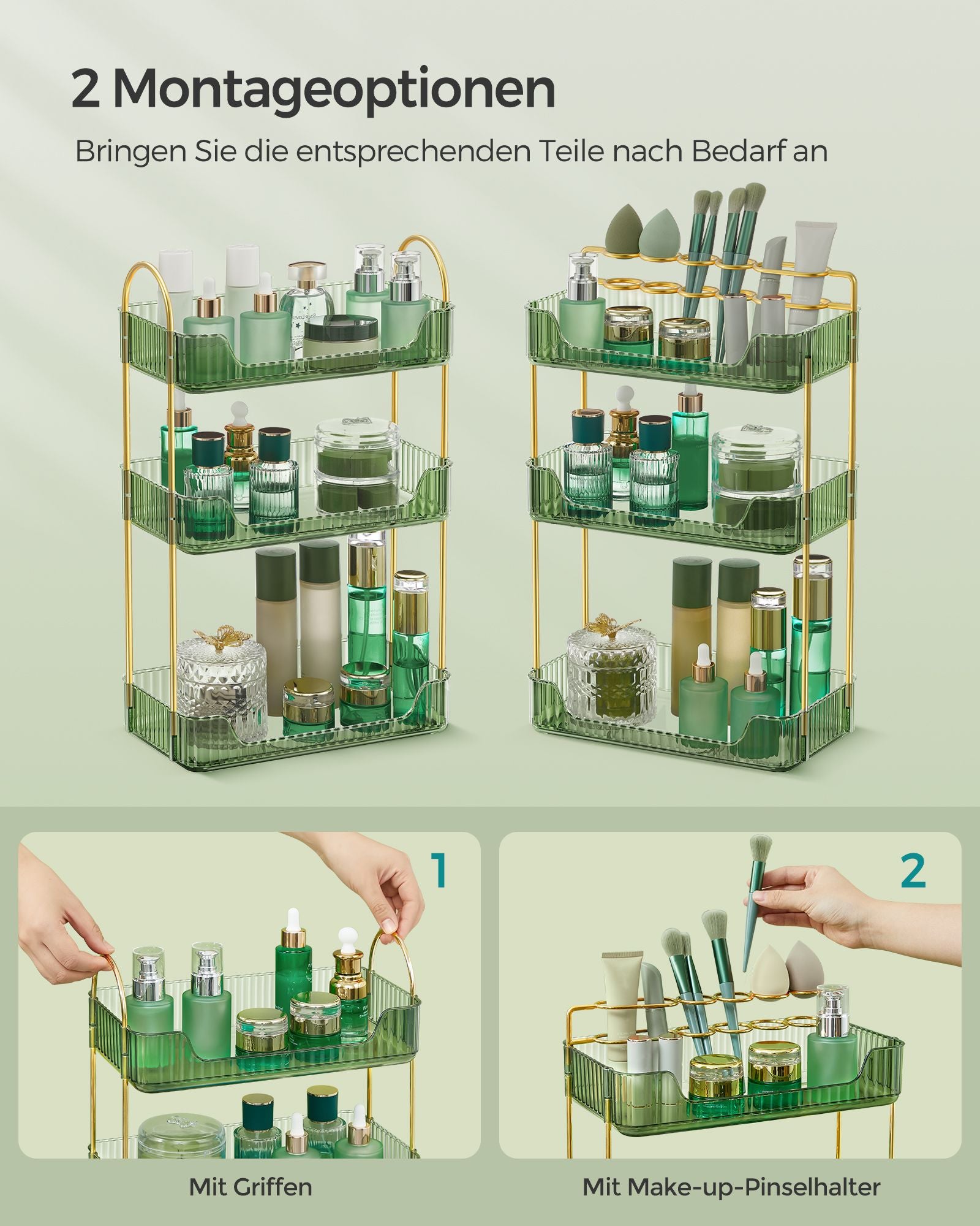 Make-up Organizer-for-Schminktisch-Gift-Ideenlichtgrün