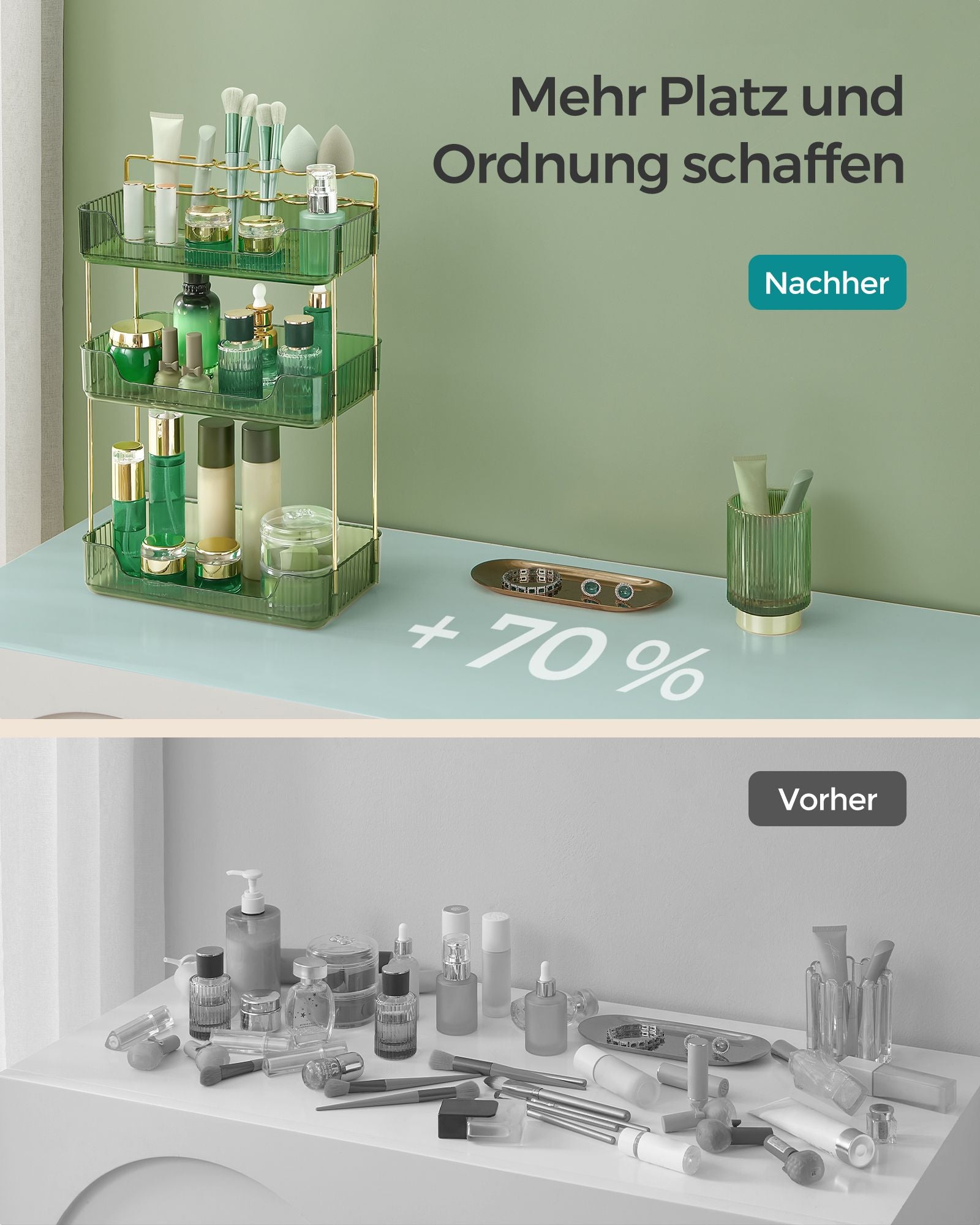 Make-up Organizer-for-Schminktisch-Gift-Ideenlichtgrün